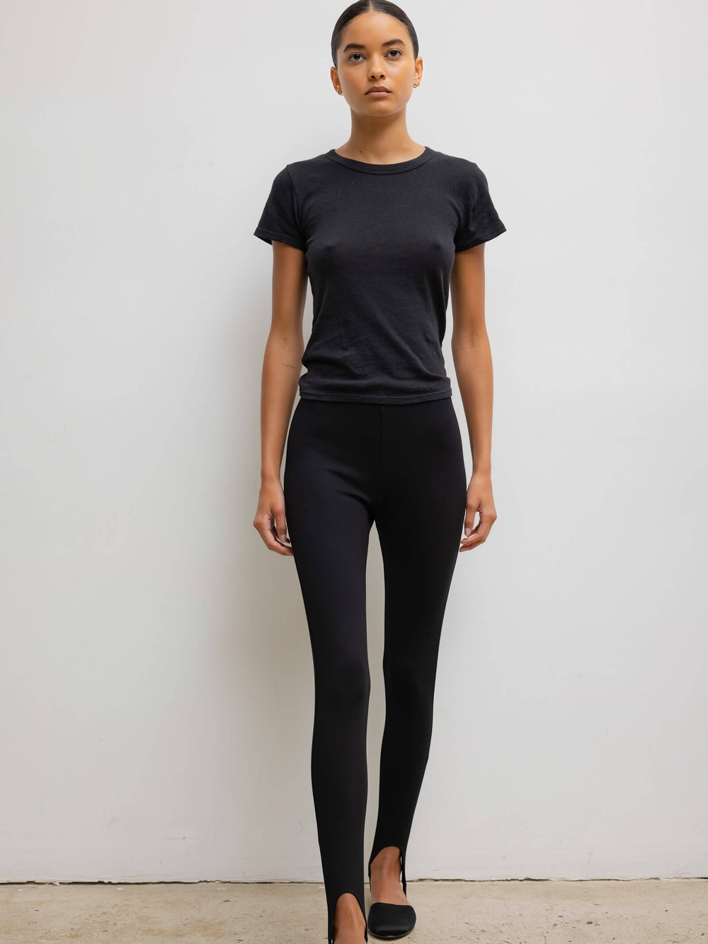 KHAITE Black High-Rise Stirrup Leggings - Picture 5 of 6